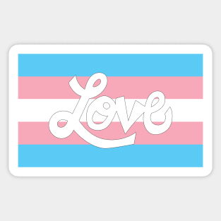 Transgender pride flag with Love text Sticker